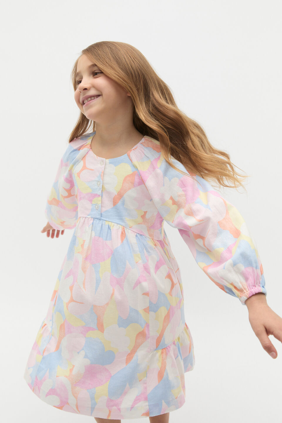 Abstract Floral Dress  Multi