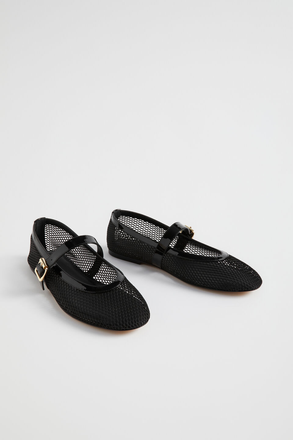 Danielle Mesh Ballet Flat  Black