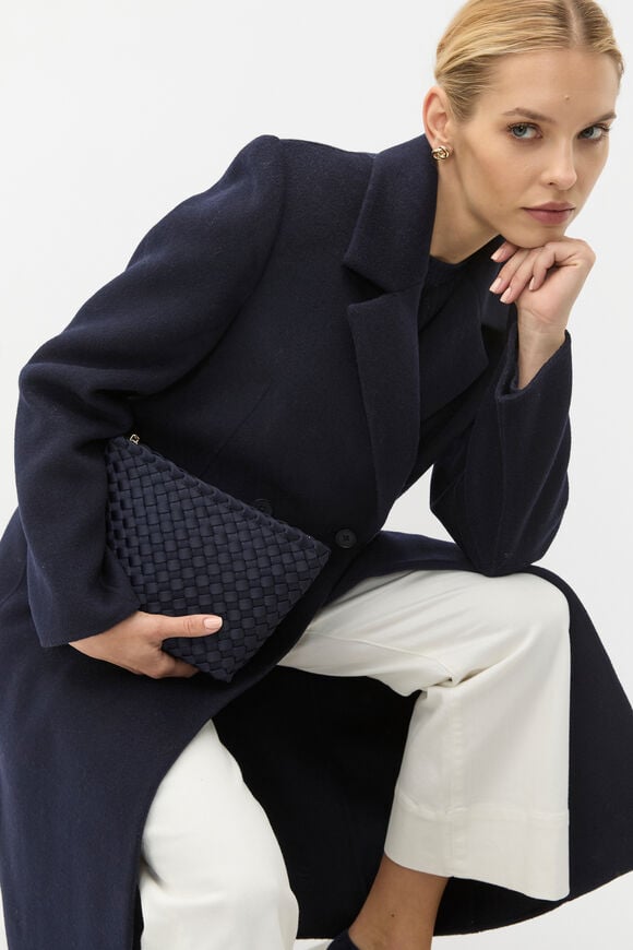 Woven Textured Pouch  Twilight Blue  hi-res