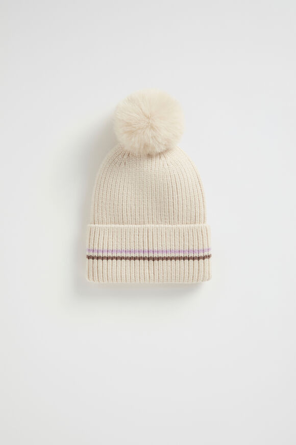 Contrast Stripe Beanie  Multi  hi-res
