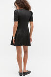 Linen Fit And Flare Mini Dress  Black  hi-res