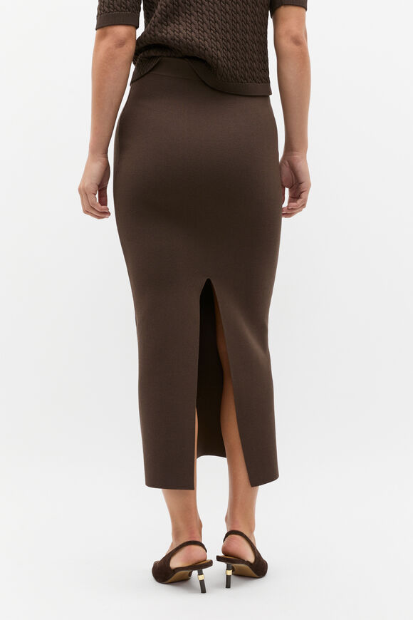 Crepe Knit Maxi Pencil Skirt  Dark Espresso  hi-res