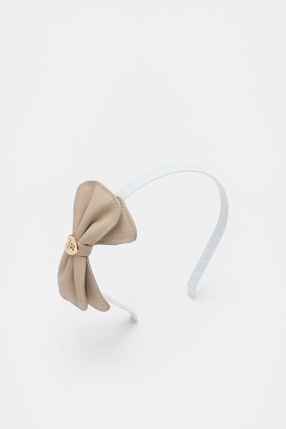 Faux Suede Bow Headband  Latte