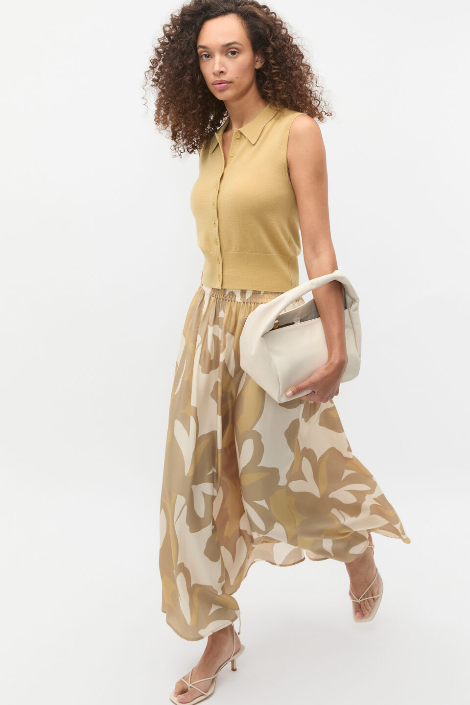 Satin Printed Skirt  Multi