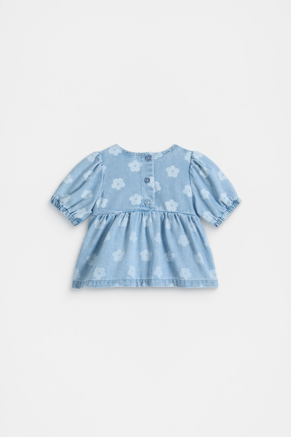 Floral Denim Top  Light Wash