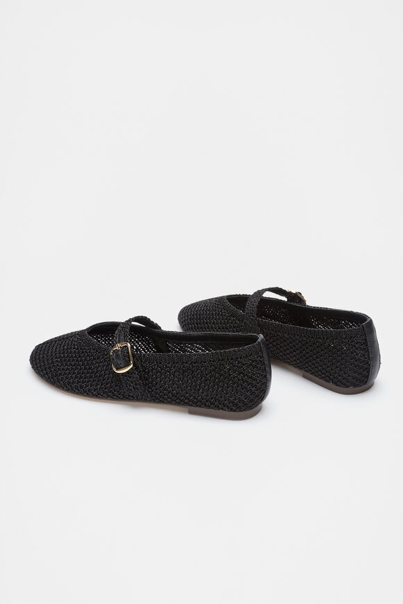 Mara Crochet Ballet Flat  Black  hi-res