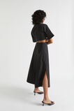 Knot Front Poplin Shirt Dress  Black  hi-res