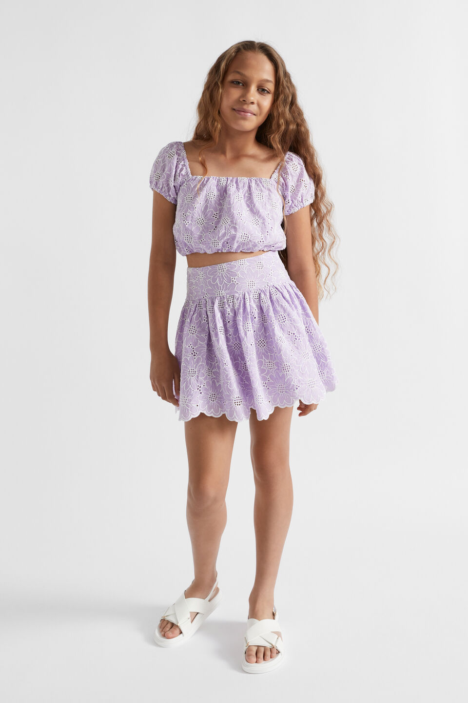 Cutwork Top  Pale Lavender