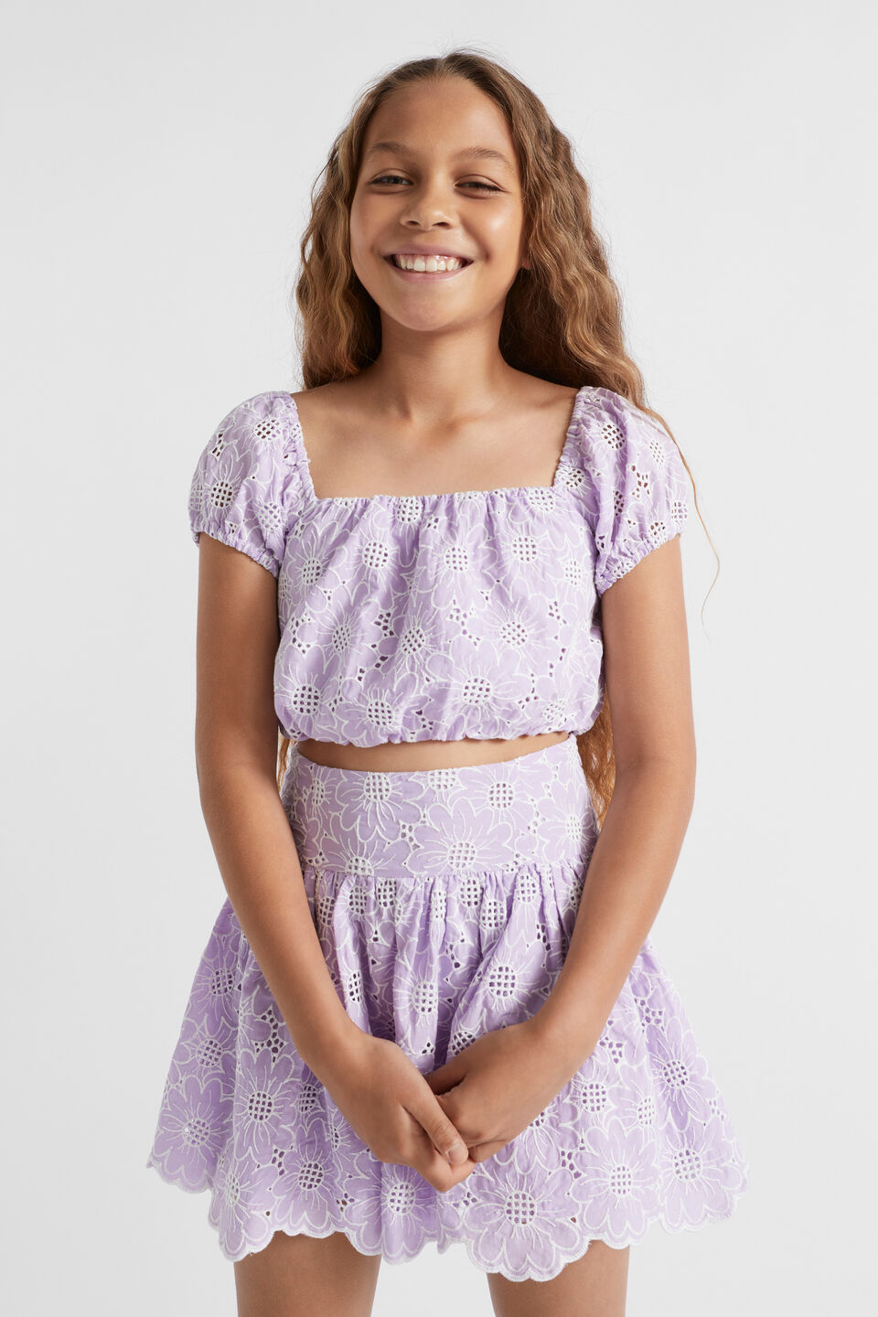 Cutwork Top  Pale Lavender