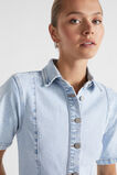 Denim Button Through Dress  Glacier Denim  hi-res
