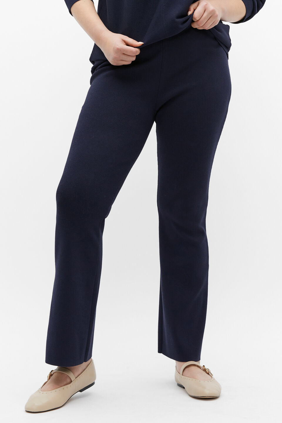 Crepe Knit Kick Flare  Midnight Sky