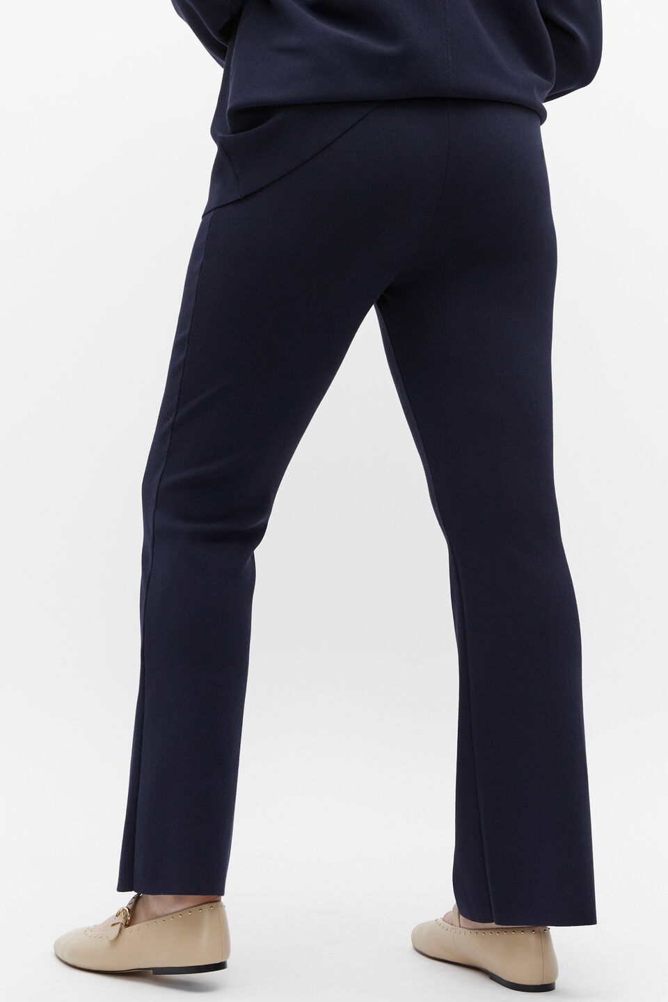 Crepe Knit Kick Flare  Midnight Sky