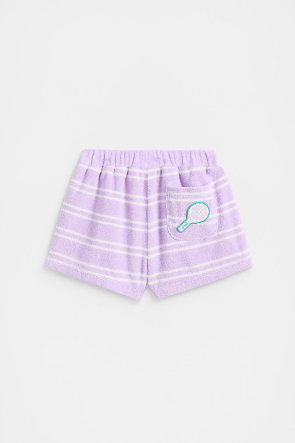 Striped Terry Short  Soft Lilac