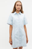 Denim Collar Mini Dress  Stone Blue Wash  hi-res