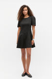 Linen Fit And Flare Mini Dress  Black  hi-res