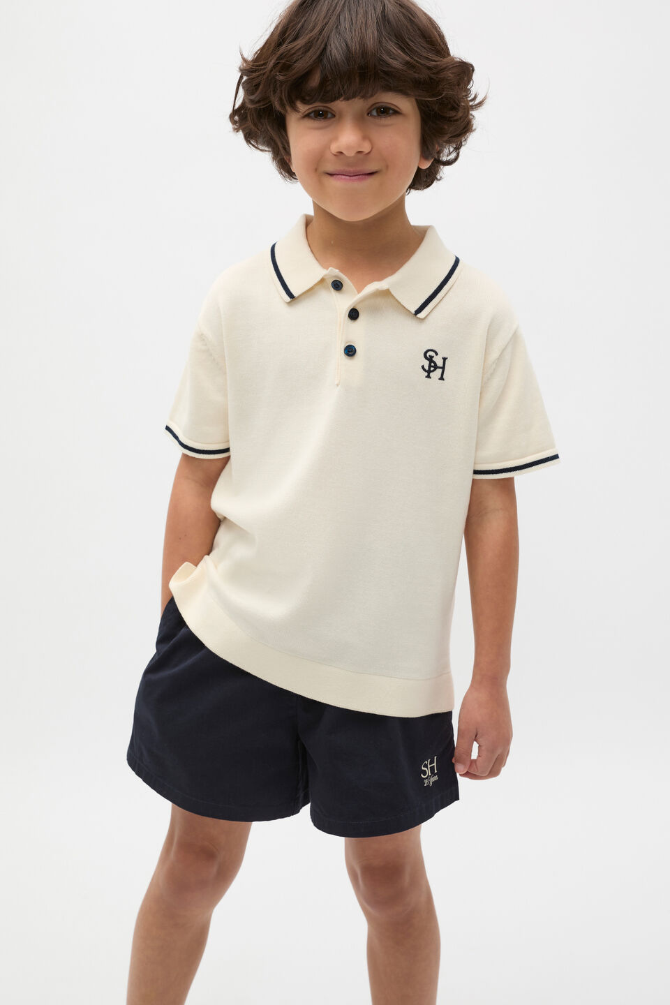 Heritage Knit Polo  Coconut Cream