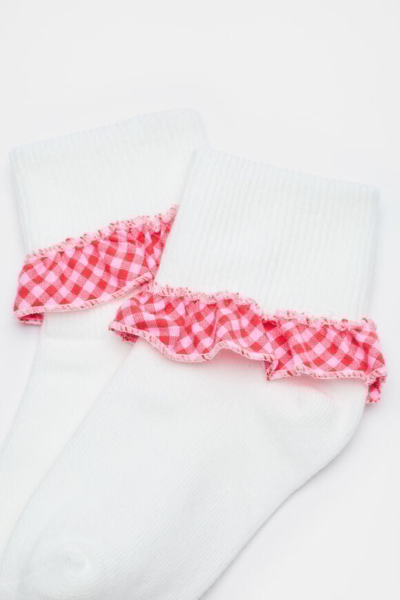 Gingham Frill Sock  Multi  hi-res