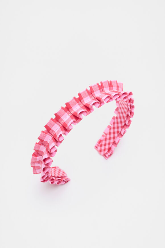 Gingham Ruffle Headband  Gingham  hi-res