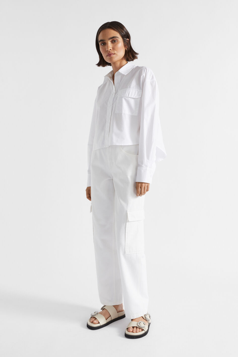 Denim Cargo Pant  Cloud Cream