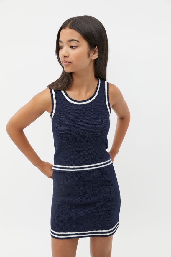 Textured Knit Tank  New Navy  hi-res