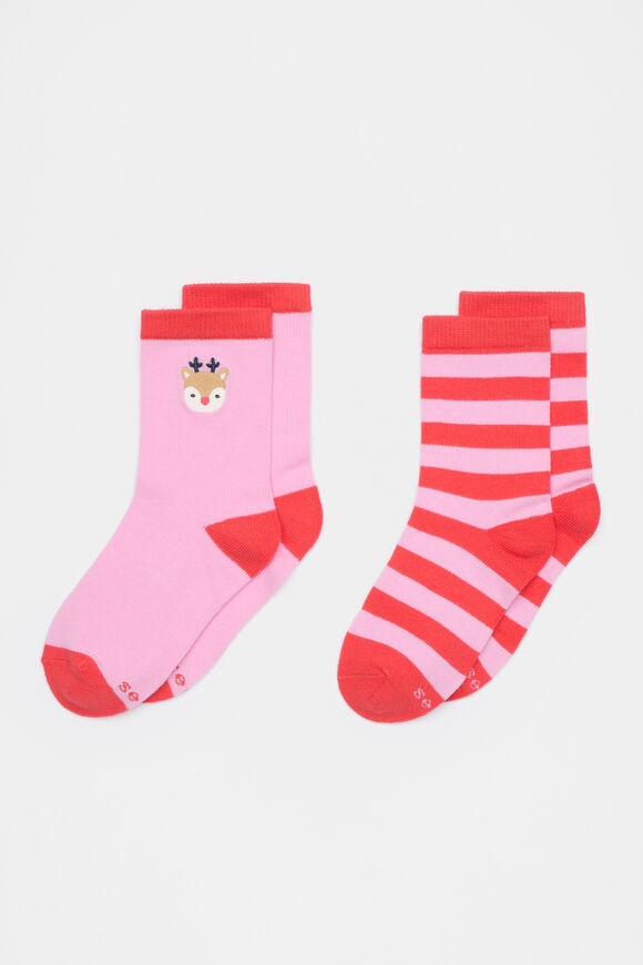 Xmas Sock 2 Pack  Chilli Red  hi-res