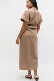 Linen Ruched Shirt Dress  Nutmeg  hi-res