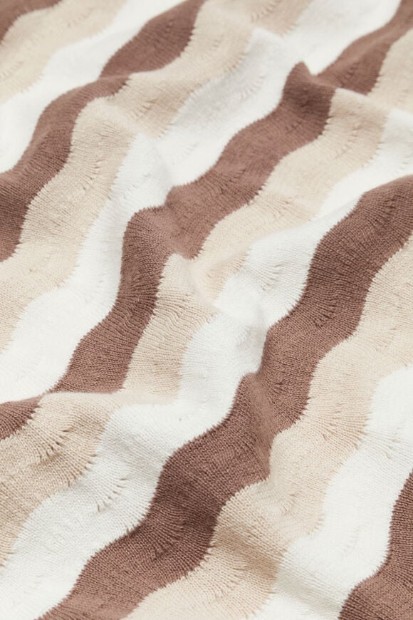Wavy Knit Blanket  Teddy  hi-res