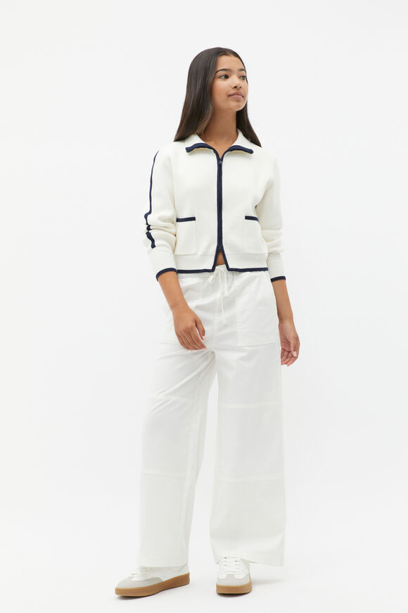 Elasticated Patch Pant  Light Cream  hi-res