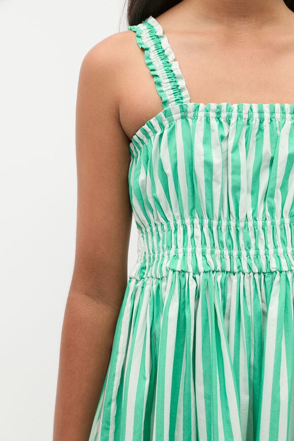 Stripe Smocked Dress  Jewel Green  hi-res