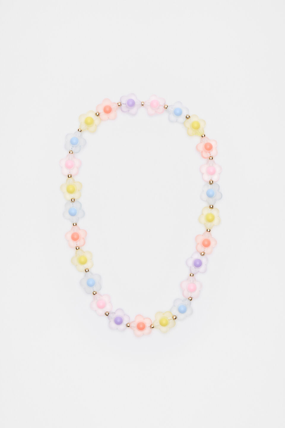 Frosted Flower Elastic Necklace  Multi