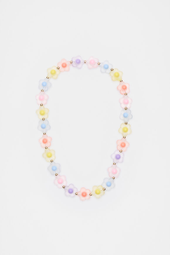 Frosted Flower Elastic Necklace  Multi  hi-res