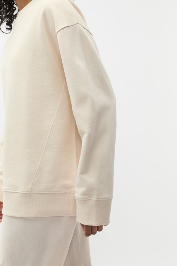 Longline Crew Neck Sweat  Coconut Cream  hi-res