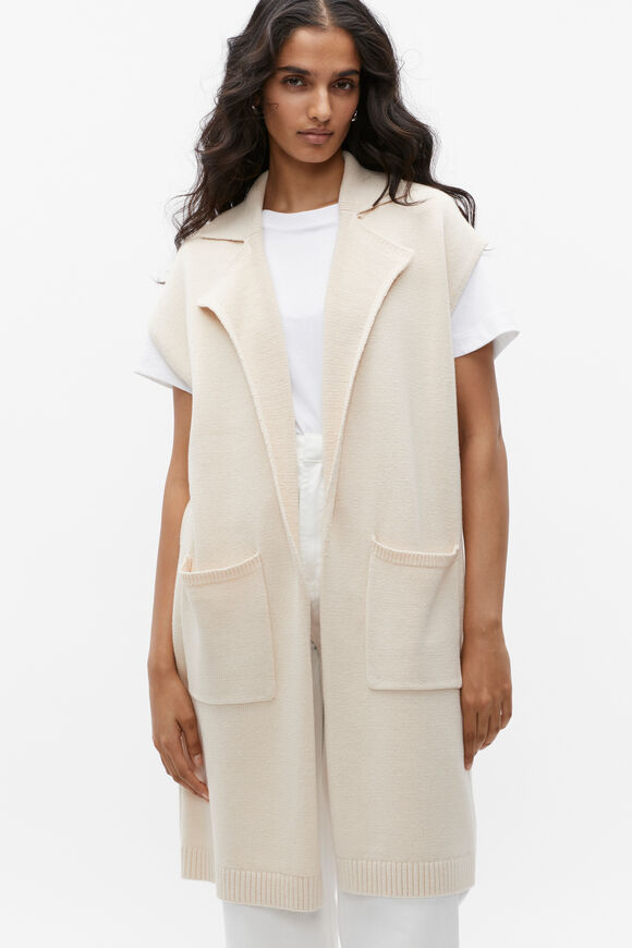 Collar Detail Knit Gilet  Vanilla Cream  hi-res