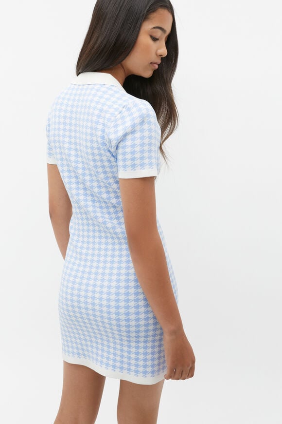 Houndstooth Knit Dress  Blue Jay  hi-res