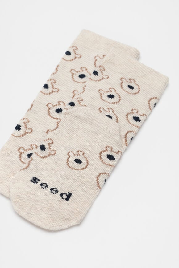 Bear Sock  Oat Marle  hi-res