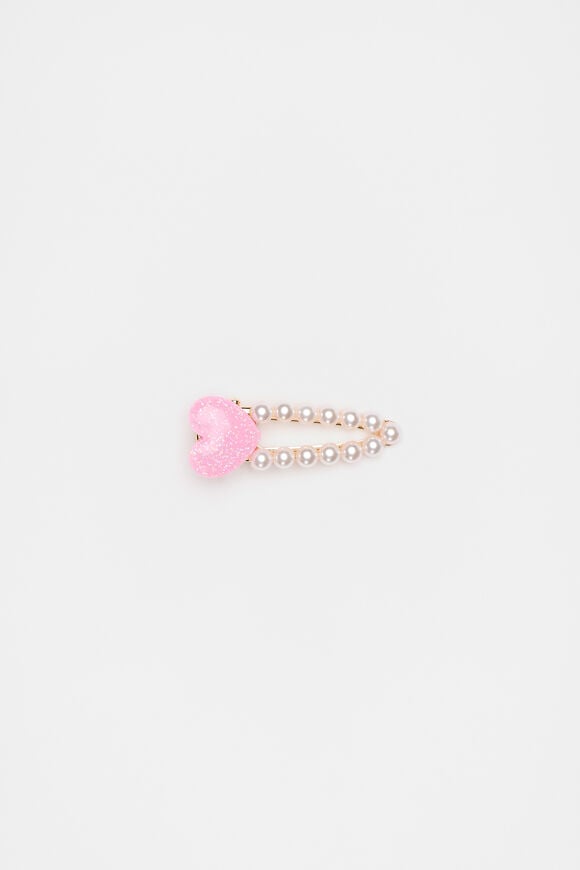 Pearl Snap Heart Clip  Rose Petal  hi-res