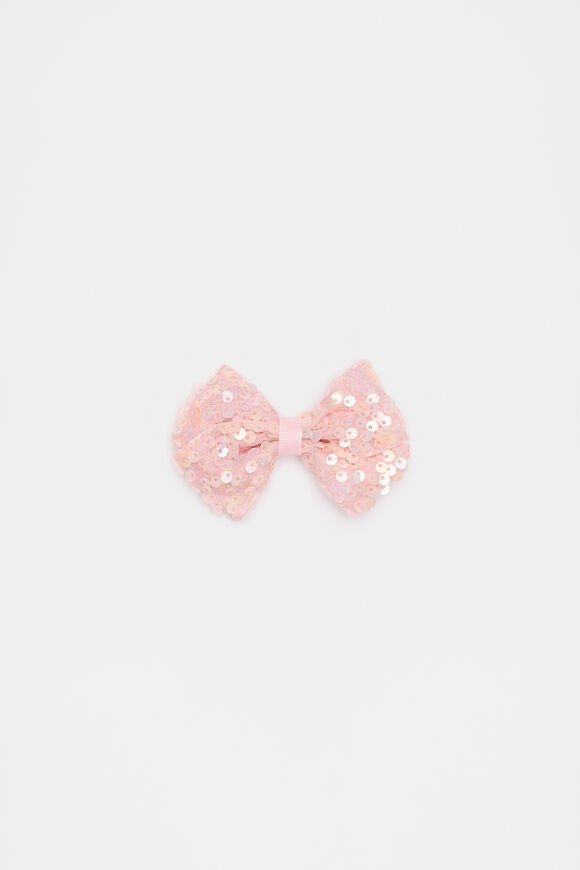 Large Sequin Bow  Rose Petal  hi-res