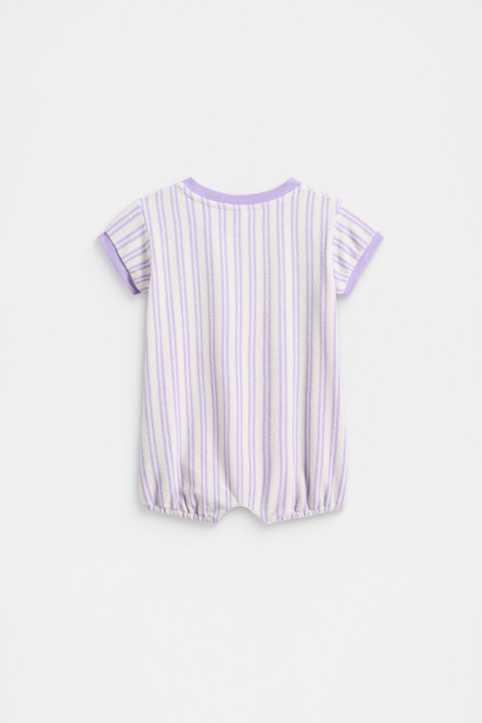 Stripe Terry Romper  Bright Lavender
