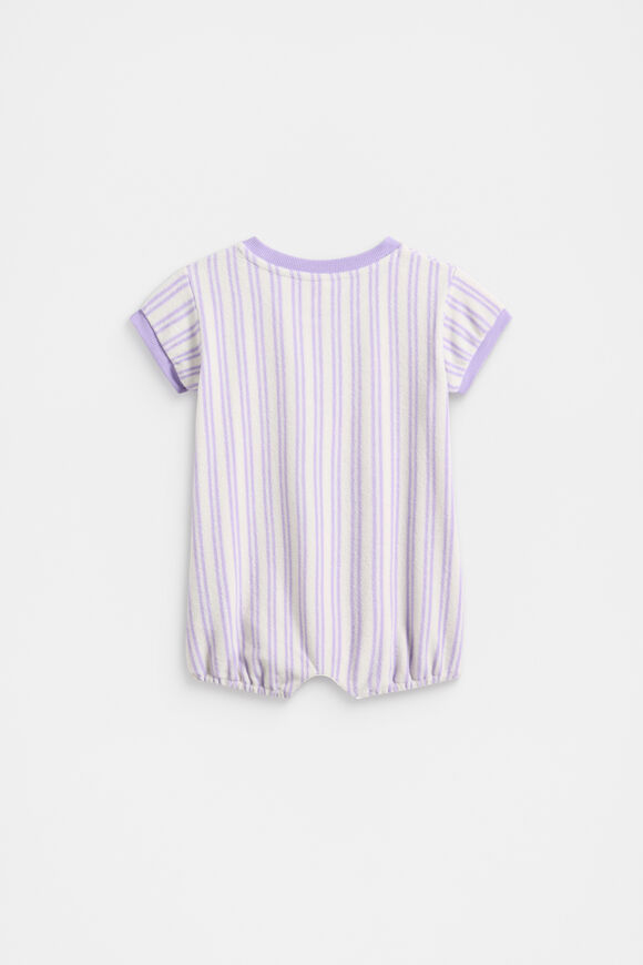 Stripe Terry Romper  Bright Lavender  hi-res
