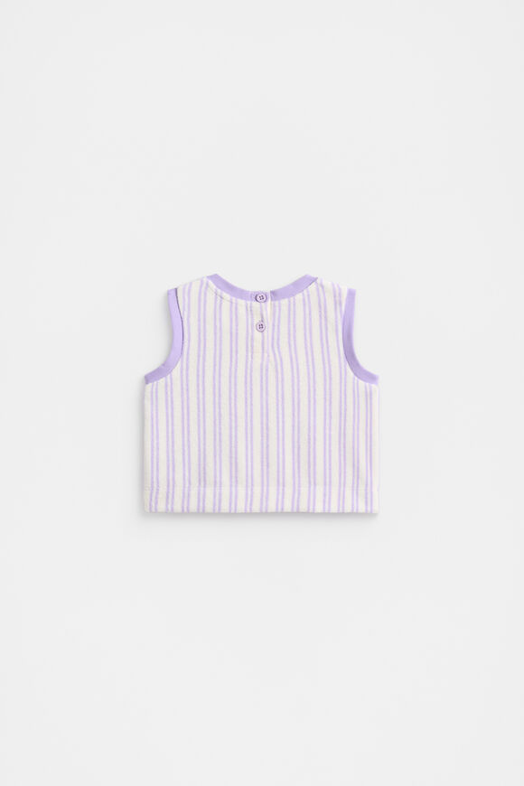 Stripe Terry Singlet  Bright Lavender  hi-res