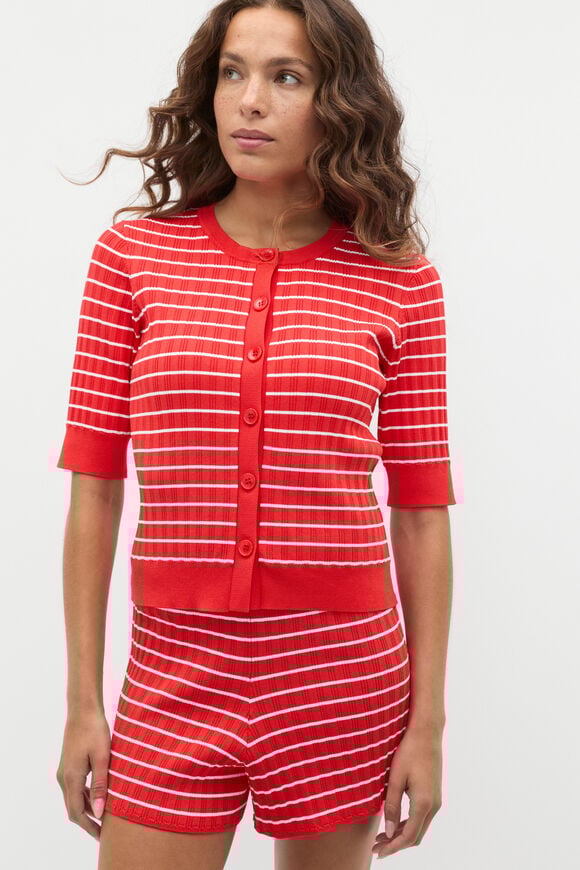 Stripe Knit Short  Electric Crimson Stripe  hi-res