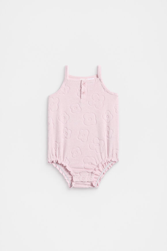 Terry Flower Romper  Berry  hi-res