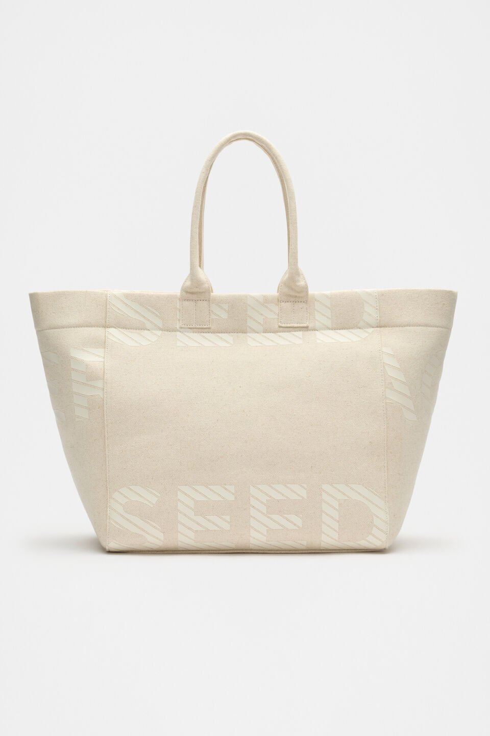 Cropped Logo Tote  Cream