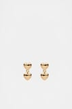 Double Heart Drop Earring  Gold  hi-res