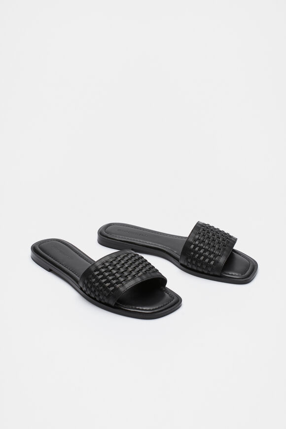 Holly Woven Slide  Black  hi-res