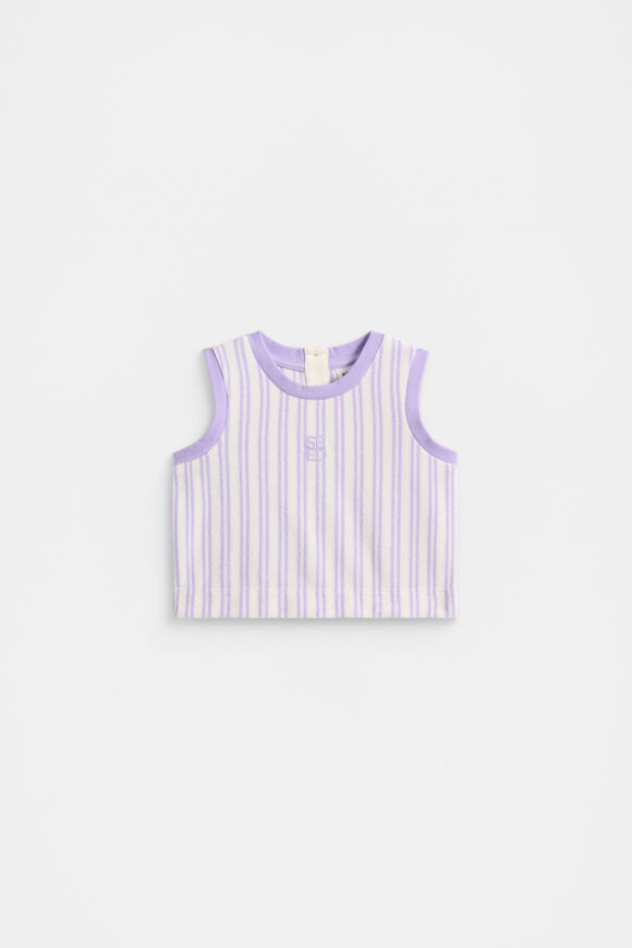 Stripe Terry Singlet  Bright Lavender  hi-res