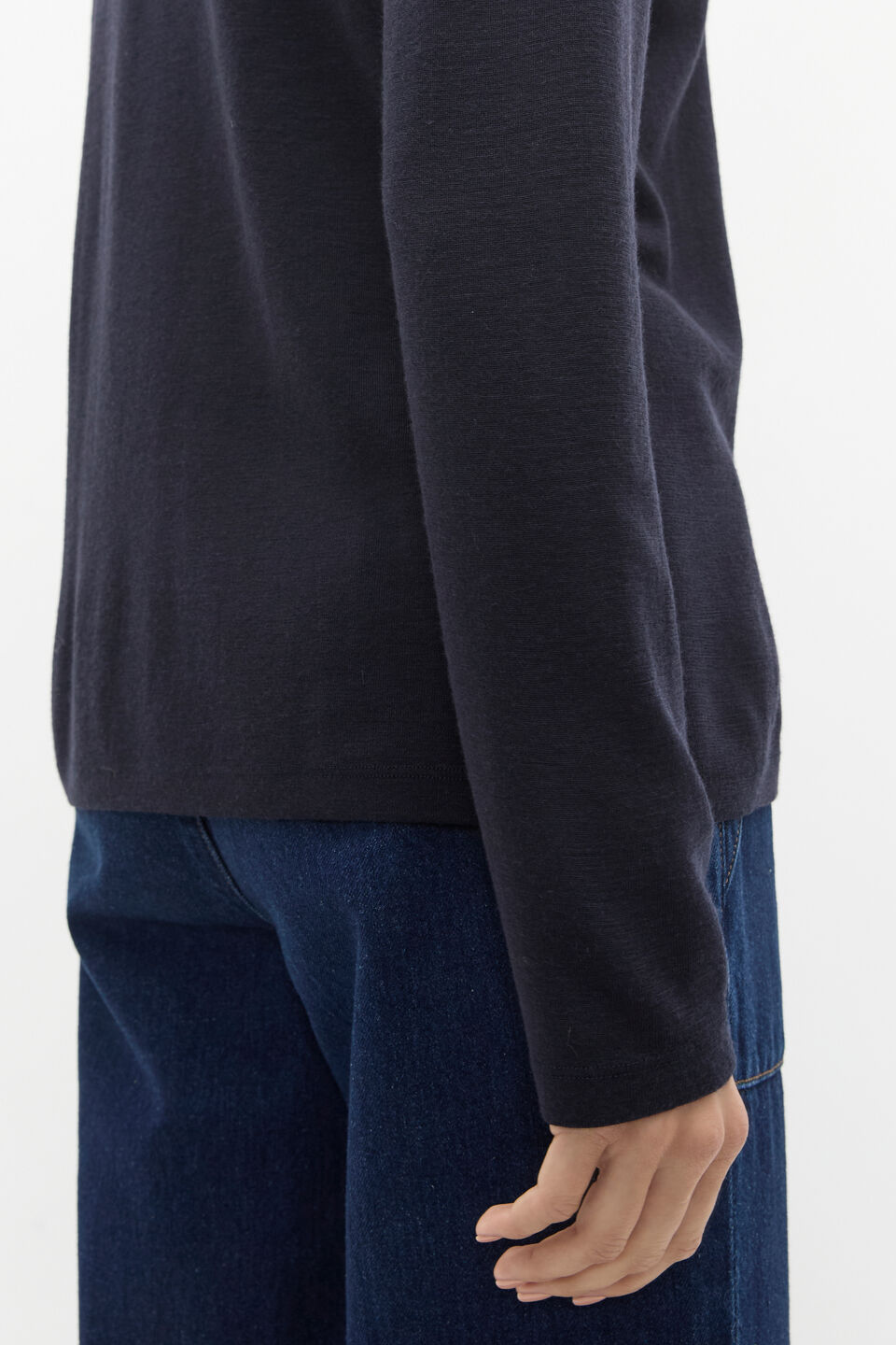 Australian Merino Relaxed Top  Twilight Blue