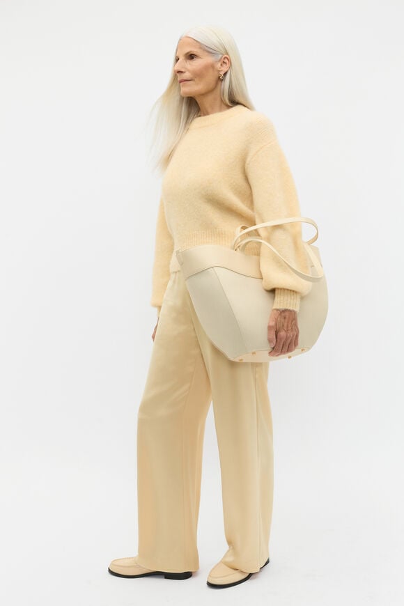 Textured Curved Tote  Light Marzipan  hi-res