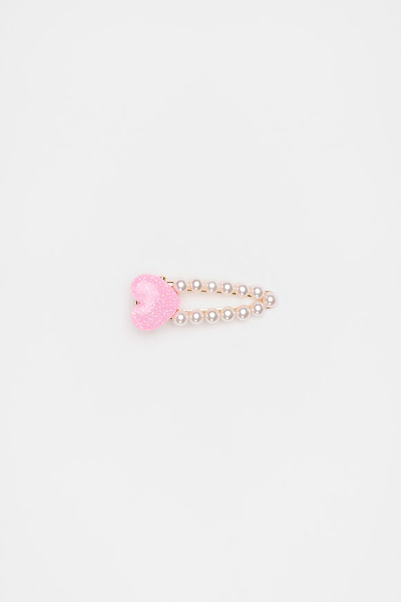 Pearl Snap Heart Clip  Rose Petal  hi-res
