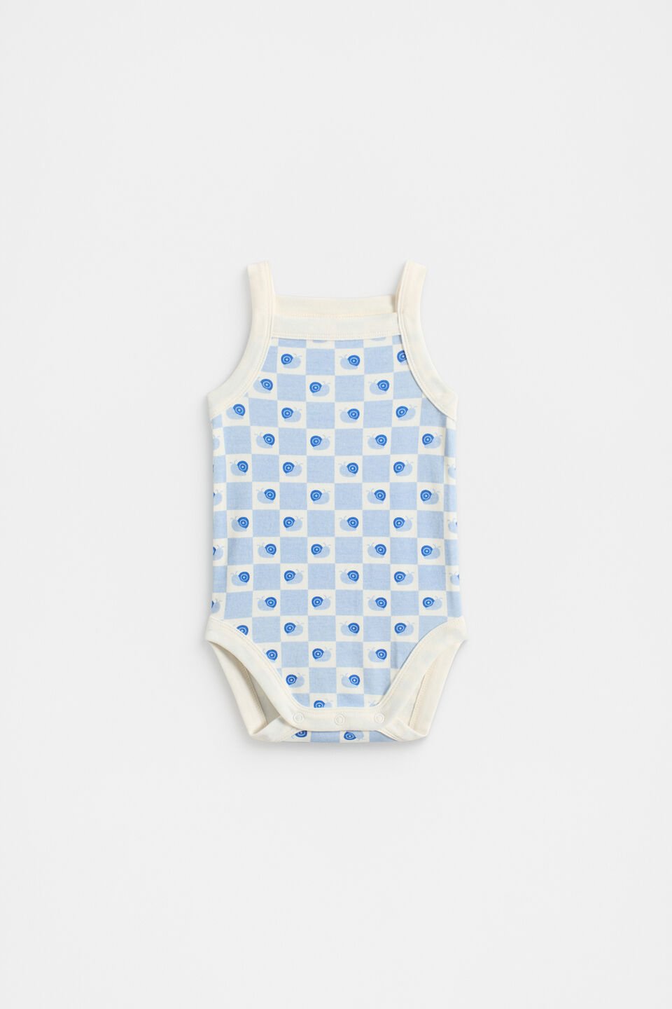 Snail Singlet Bodysuit  Baby Blue